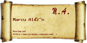 Marcu Alán névjegykártya